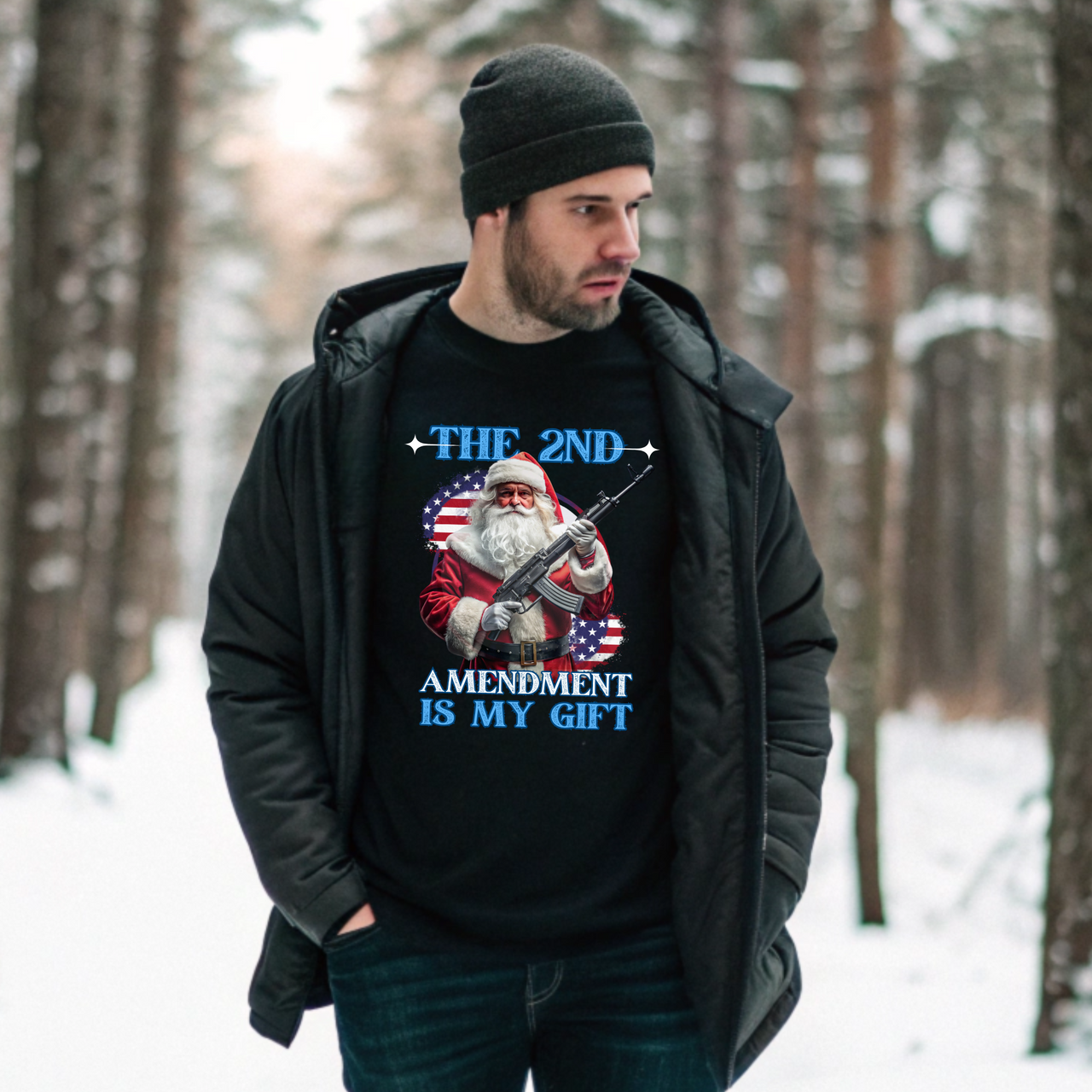 Gun Rights Christmas Tee - Celebrate Freedom & Firearms