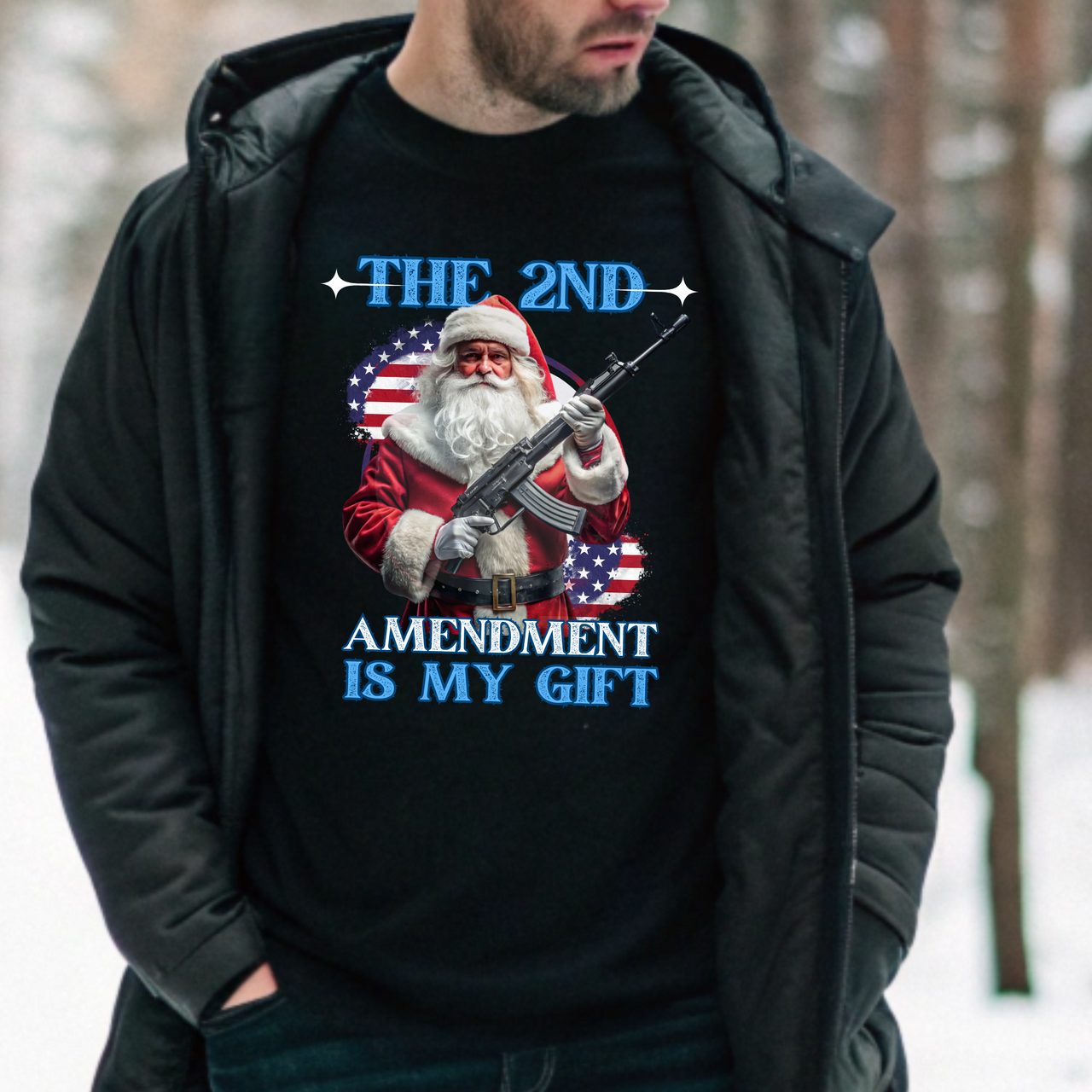 Merry Christmas Gun Rights Tee - Freedom Never Takes a Holiday