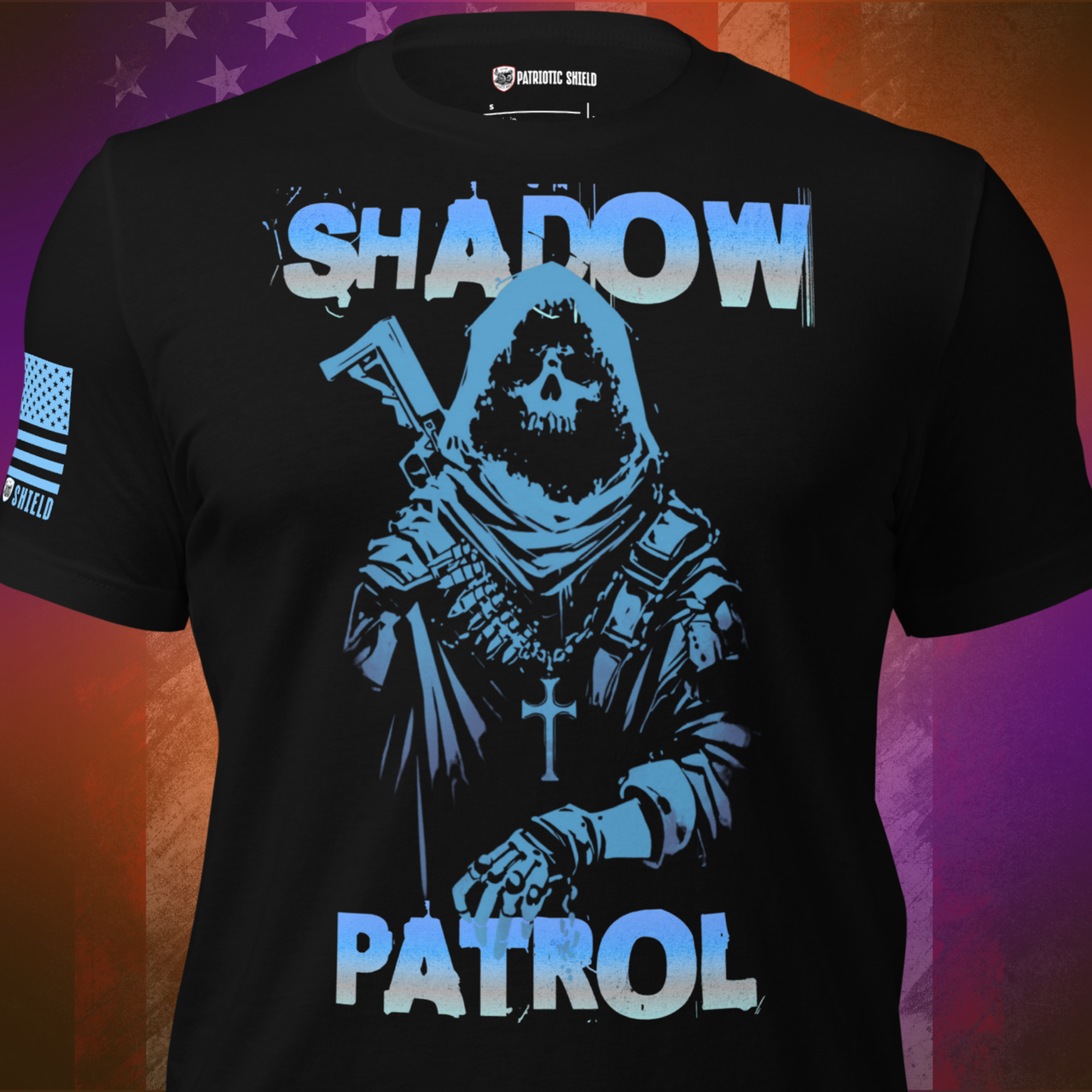 Shadow Patrol gritty tactical t-shirt with military inspired design