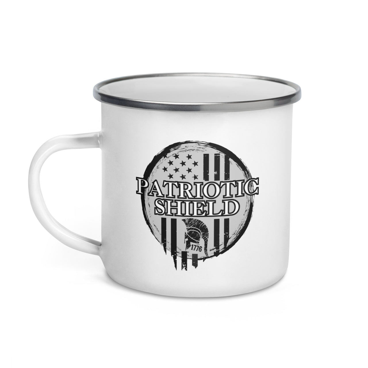 enamel mug for veterans, freedom warrior drinkware