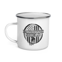 enamel mug for veterans, freedom warrior drinkware
