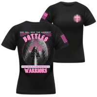 Thumbnail for Stand tall in faith with the Shield Maiden Warrior T-Shirt - faith based apparel. Black