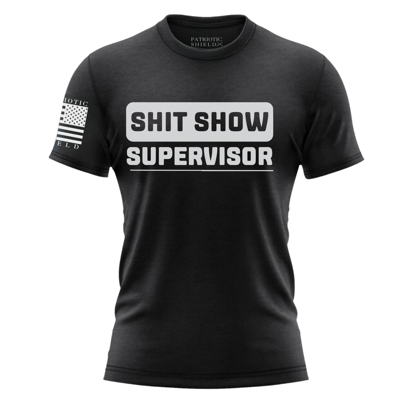 Women's Shit Show Supervisor T-Shirt - Patriotic and witty apparel. Black