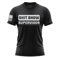 Thumbnail for Women's Shit Show Supervisor T-Shirt - Patriotic and witty apparel. Black