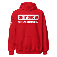 Shitshow Supervisor Hoodie Gift for Moms and Boss Ladies. red