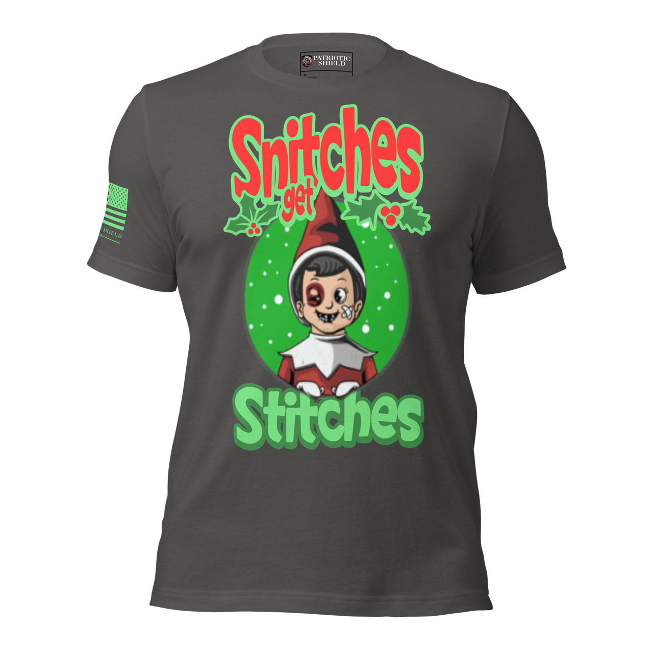 Hilarious Christmas shirt naughty elf gift idea. asphalt