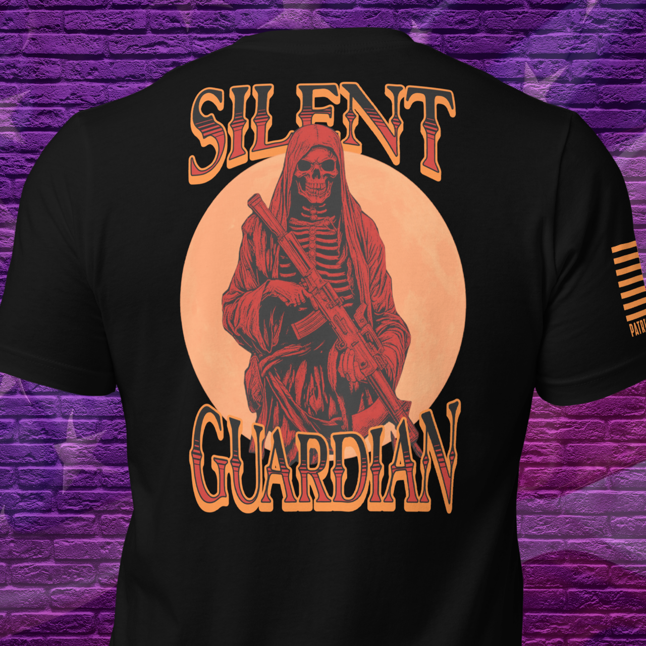 Silent Guardian t-shirt with warrior inspired graphic design