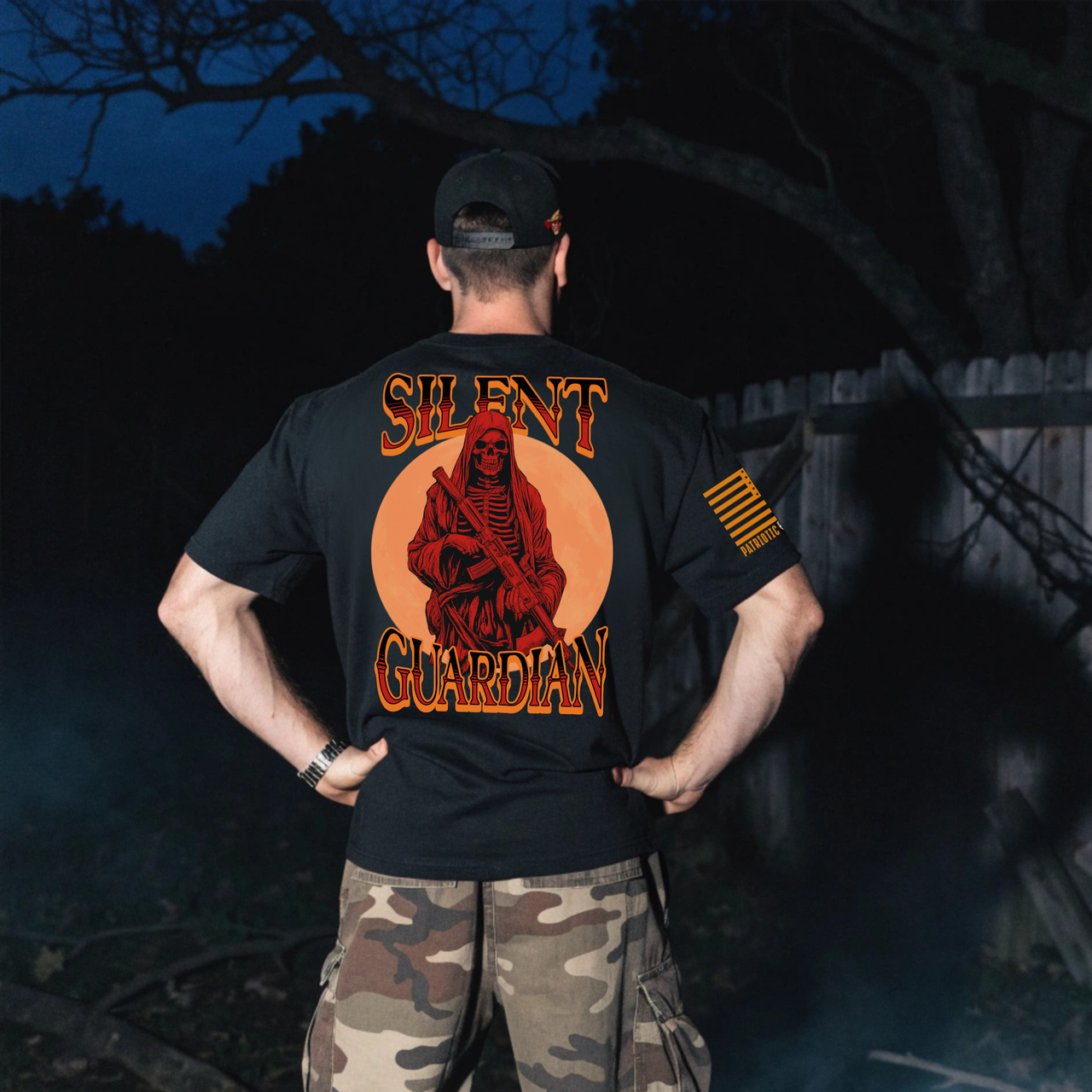 Silent Guardian halloween t-shirt representing strength and protection