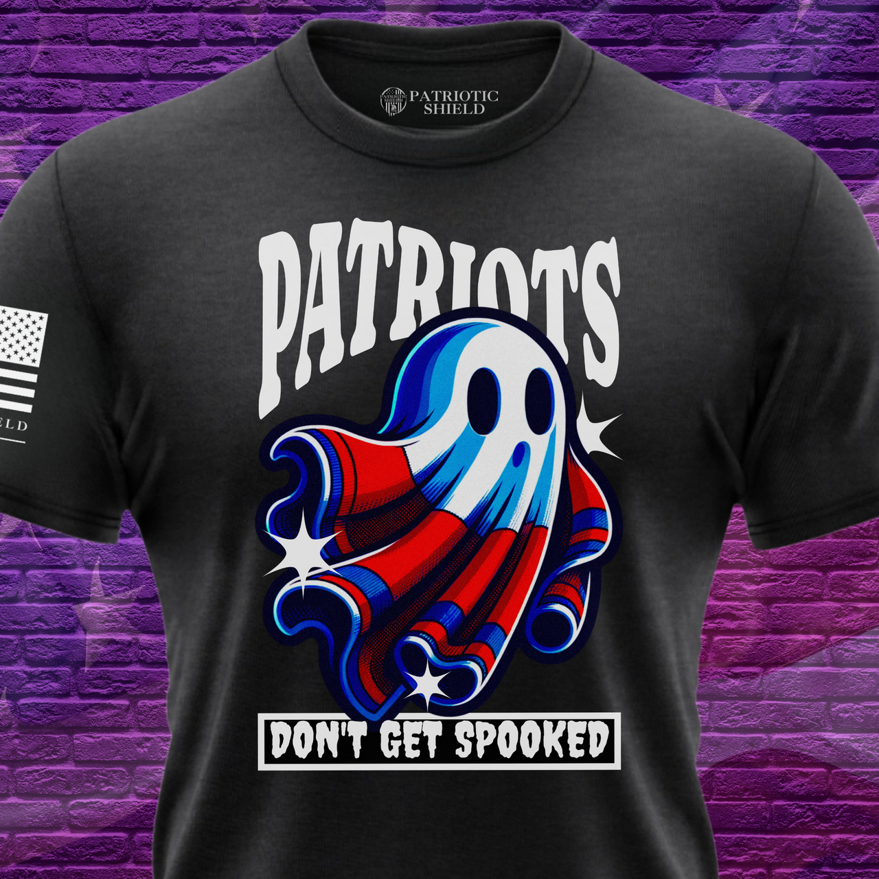 spooky patriotic Halloween t-shirt funny American flag