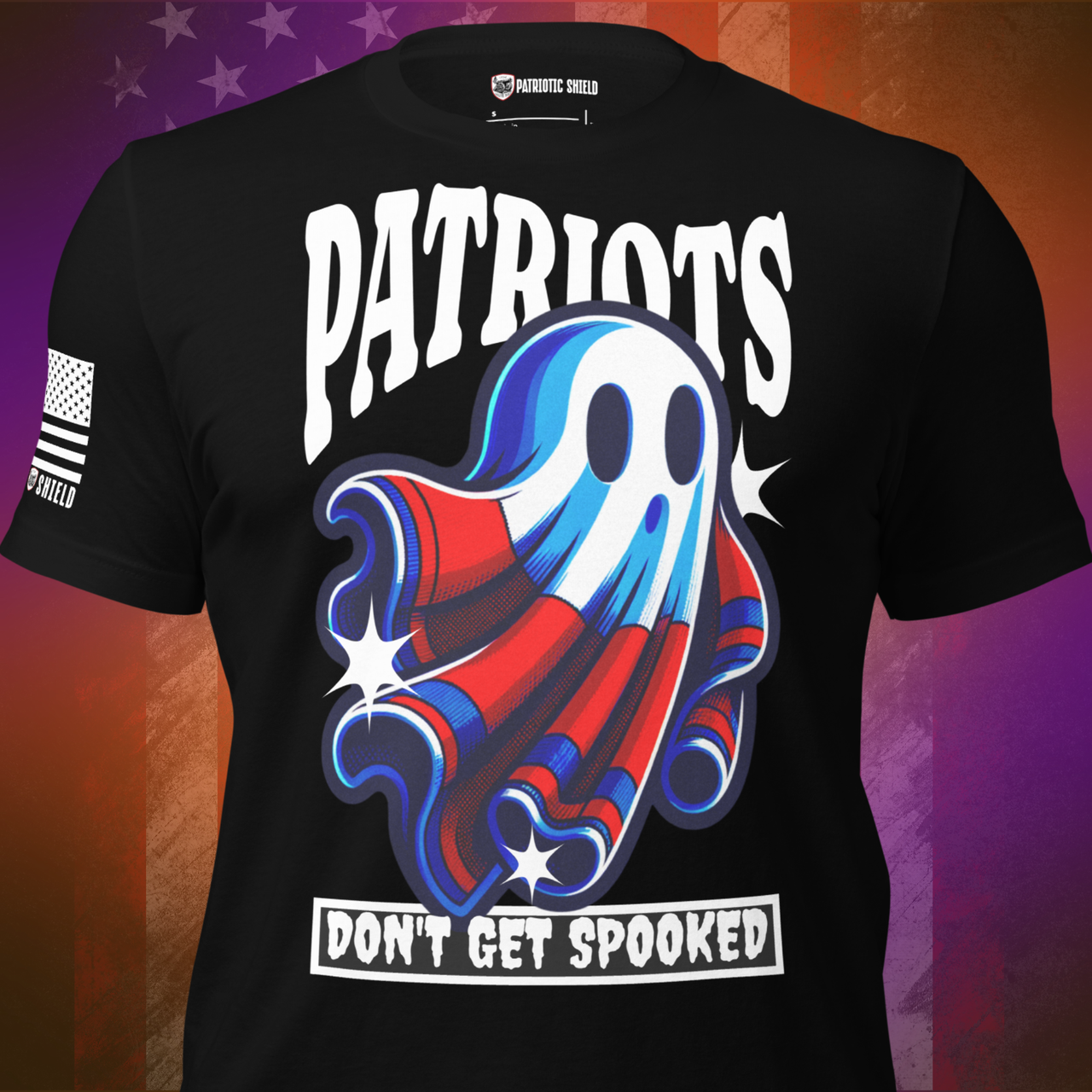 spooky patriotic Halloween t-shirt funny American flag