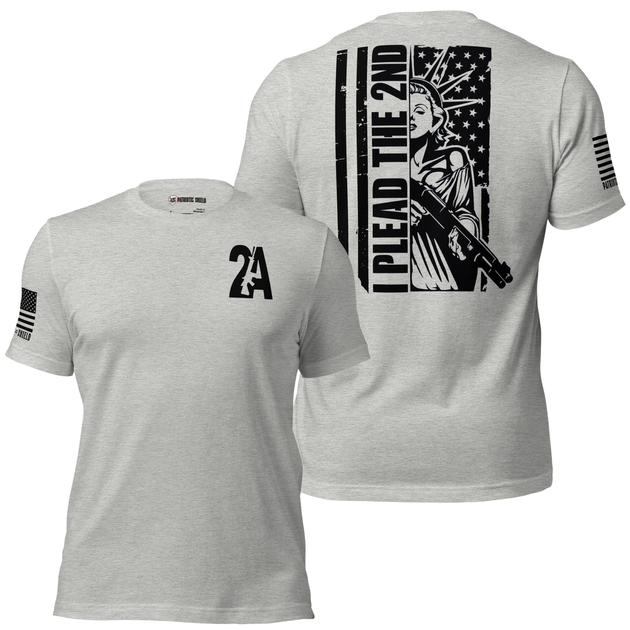 American patriot and gun rights t-shirt. Heather Athletic