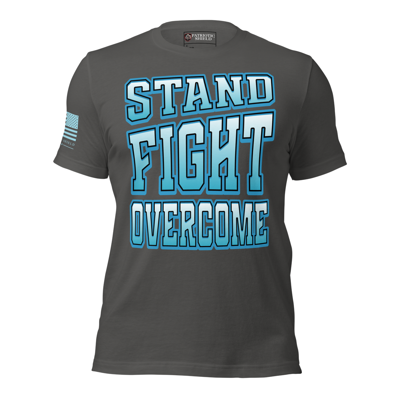 Tough Defiant American Flag Shirt for Everyday Warriors. asphalt