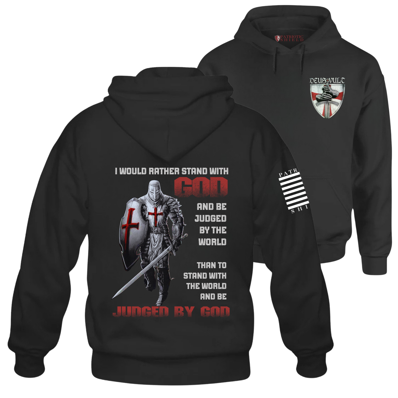 The "Stand with God Hoodie" – perfect for warriors who stand strong in faith and devotion to God.