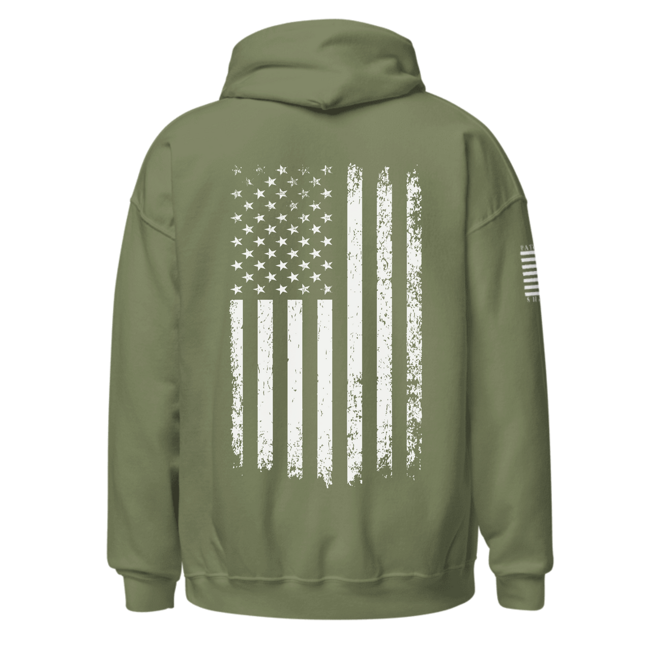 Stars & Stripes Hoodie - Stand Tall for America. military green