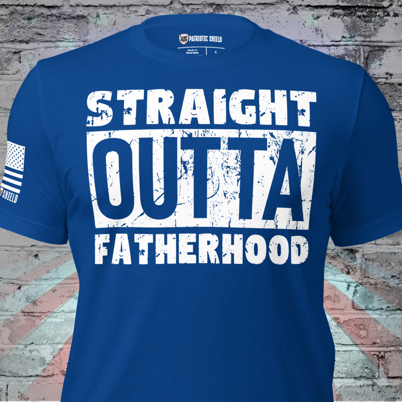 Straight Outta Fatherhood T-Shirt for patriotic dads
