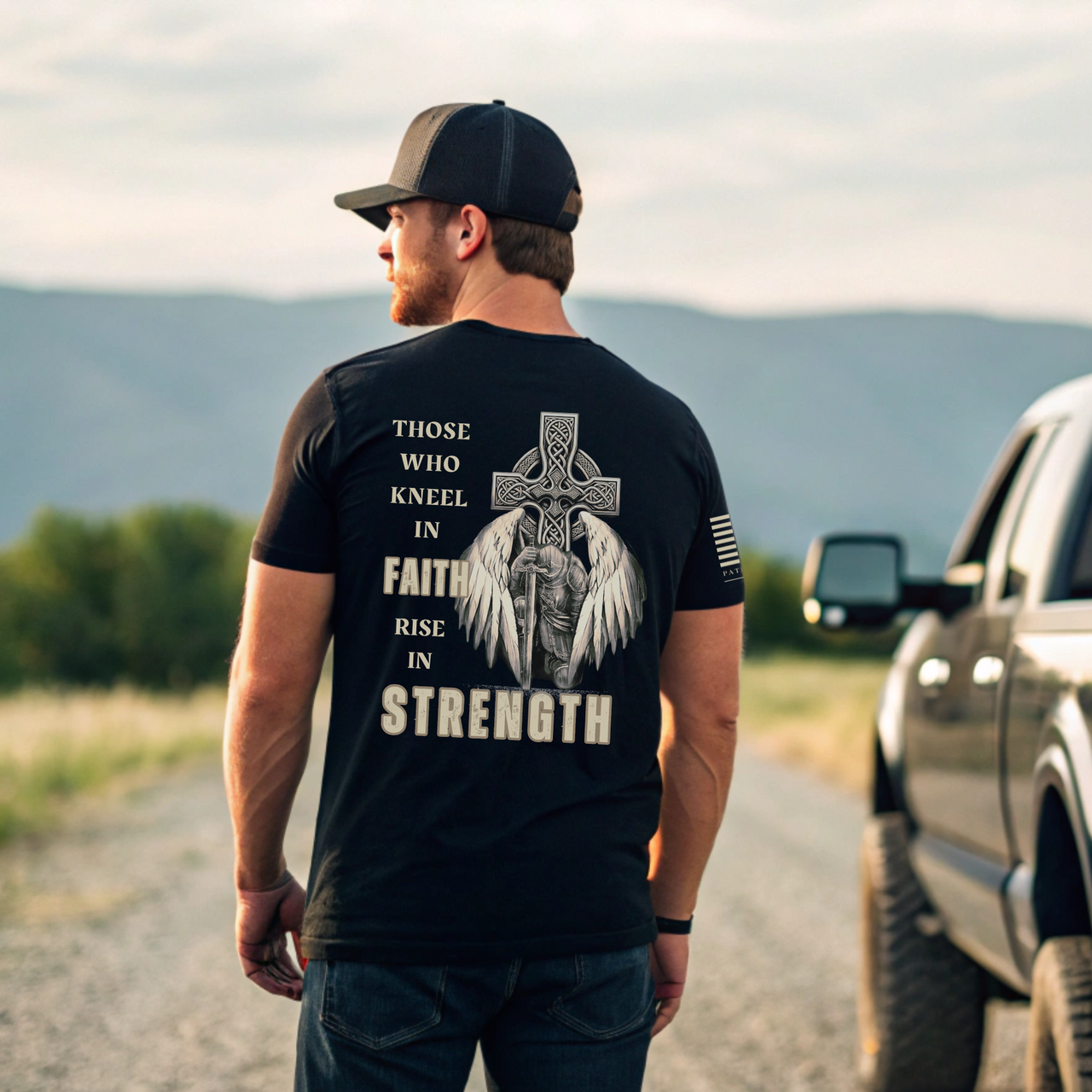 Bold Christian apparel with faith and strength message

