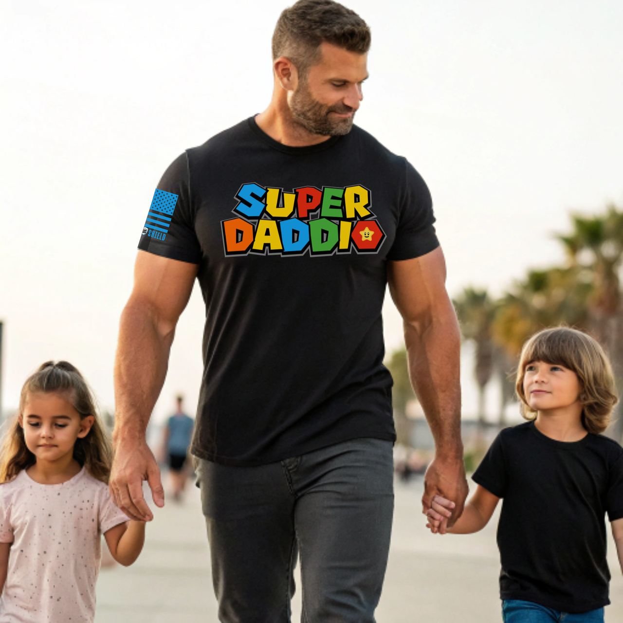 Funny Father’s Day T-Shirt - Super Daddio Design for your special patriotic Dad
