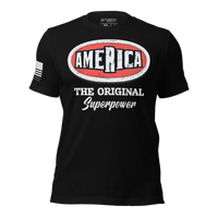 patriotic america superpower shirt for constitutional conservatives. black