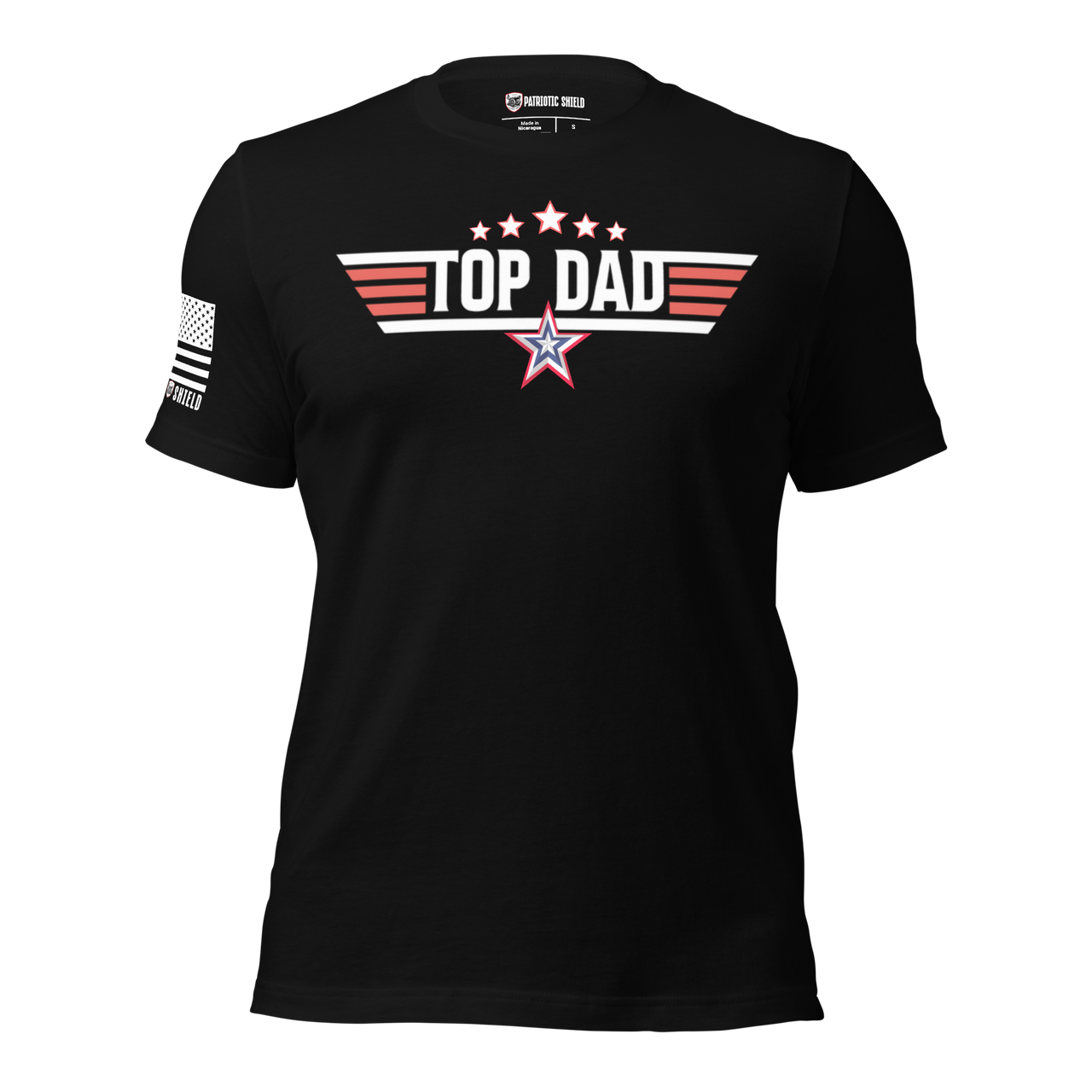 Best dad gift – Top Dad fighter pilot tee for American patriots. black shirt