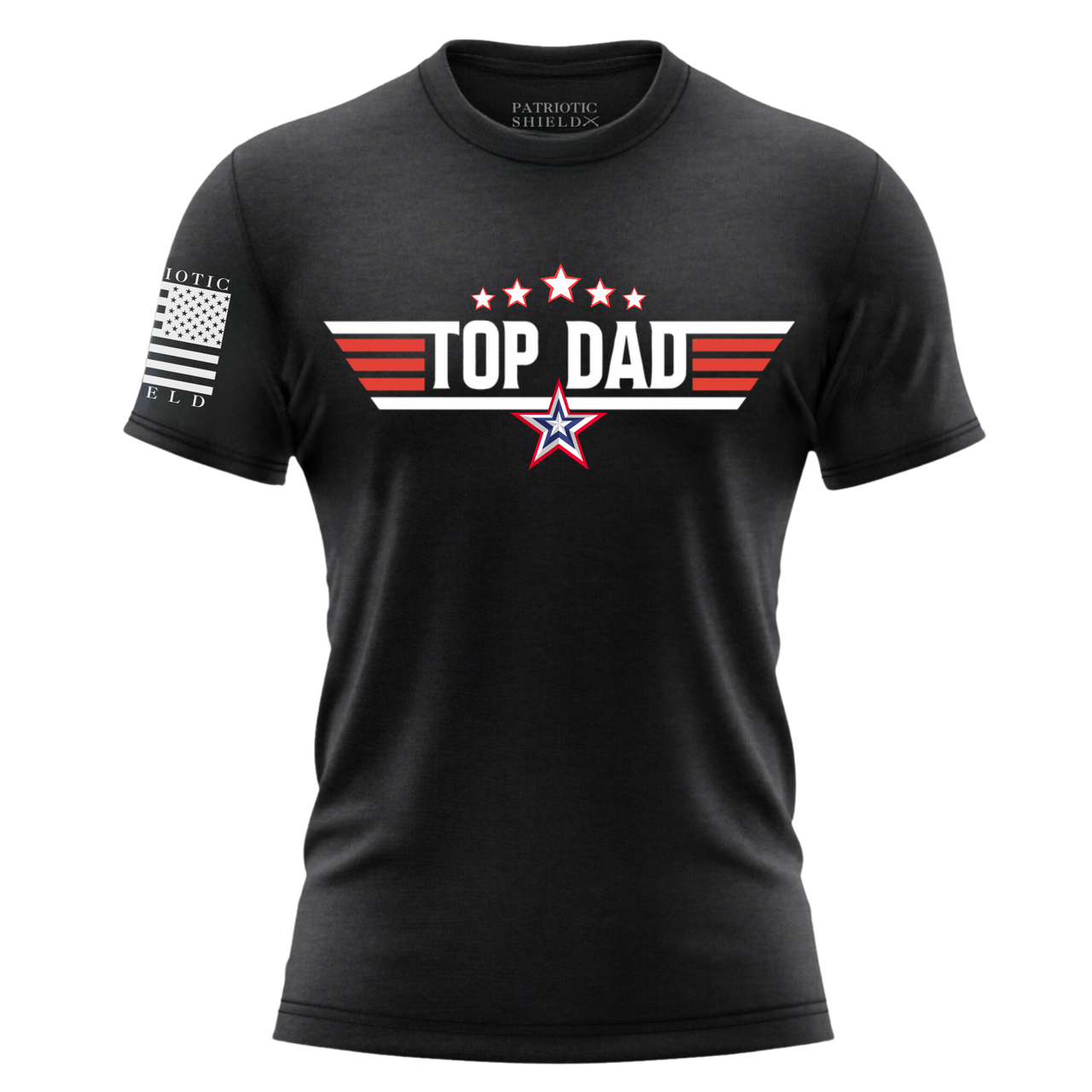 Best dad gift – Top Dad fighter pilot tee for American patriots. black shirt