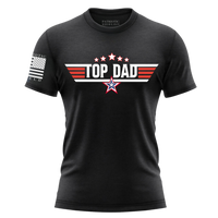 Thumbnail for Best dad gift – Top Dad fighter pilot tee for American patriots. black shirt