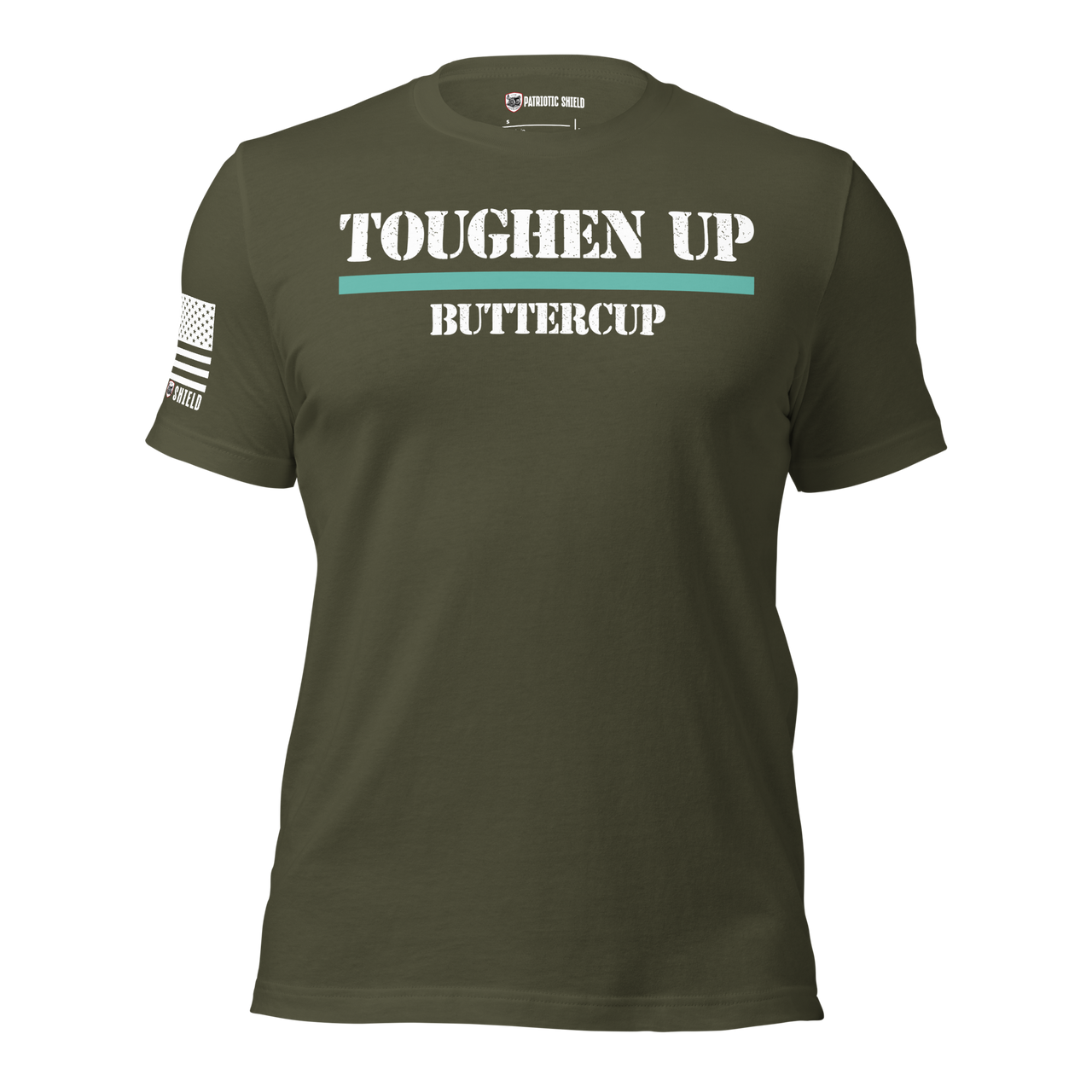 Premium cotton toughen up men’s t-shirt. military green