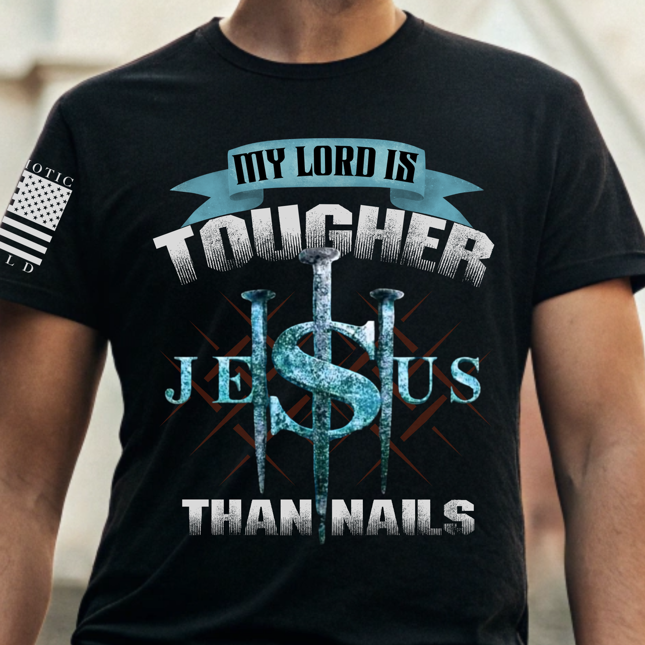 Faith-based graphic tee for patriotic Catholic men and women