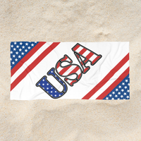 red white and blue USA beach towel for Memorial Day celebrations