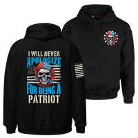 Thumbnail for Dual view of the 'Unapologetic Patriot' hoodie showcasing its patriotic design.