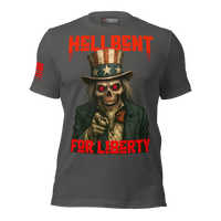 dark liberty and freedom rebellion graphic tee. asphalt