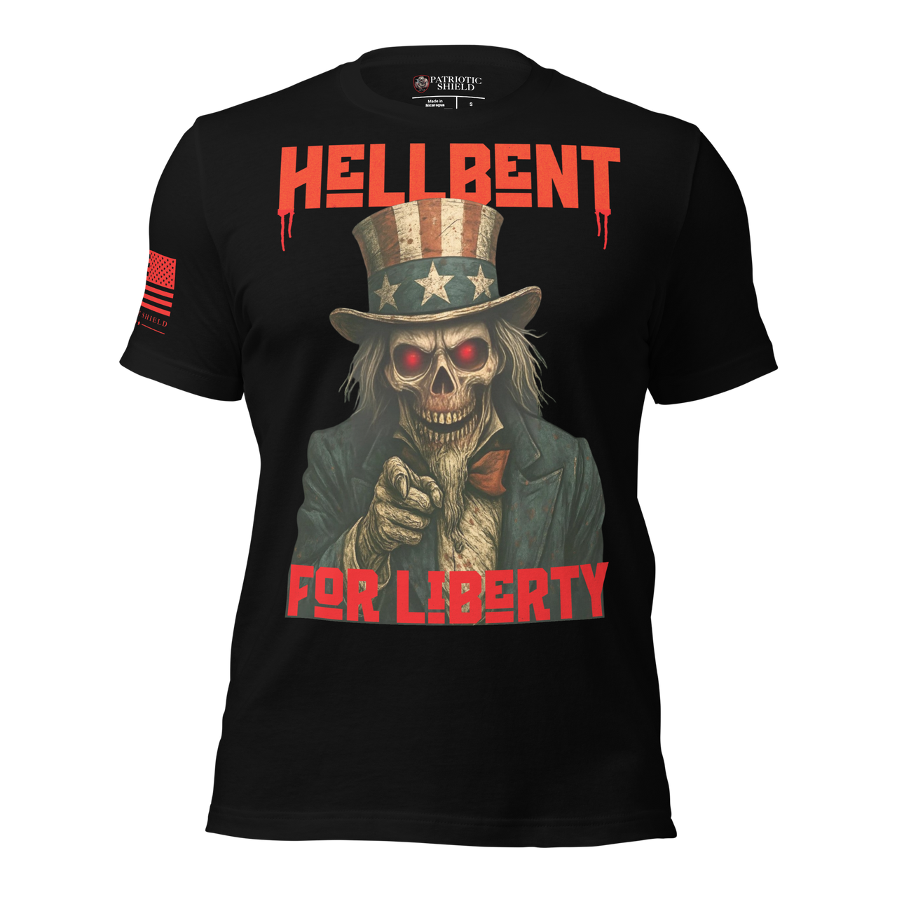 creepy American freedom t-shirt for patriots. black