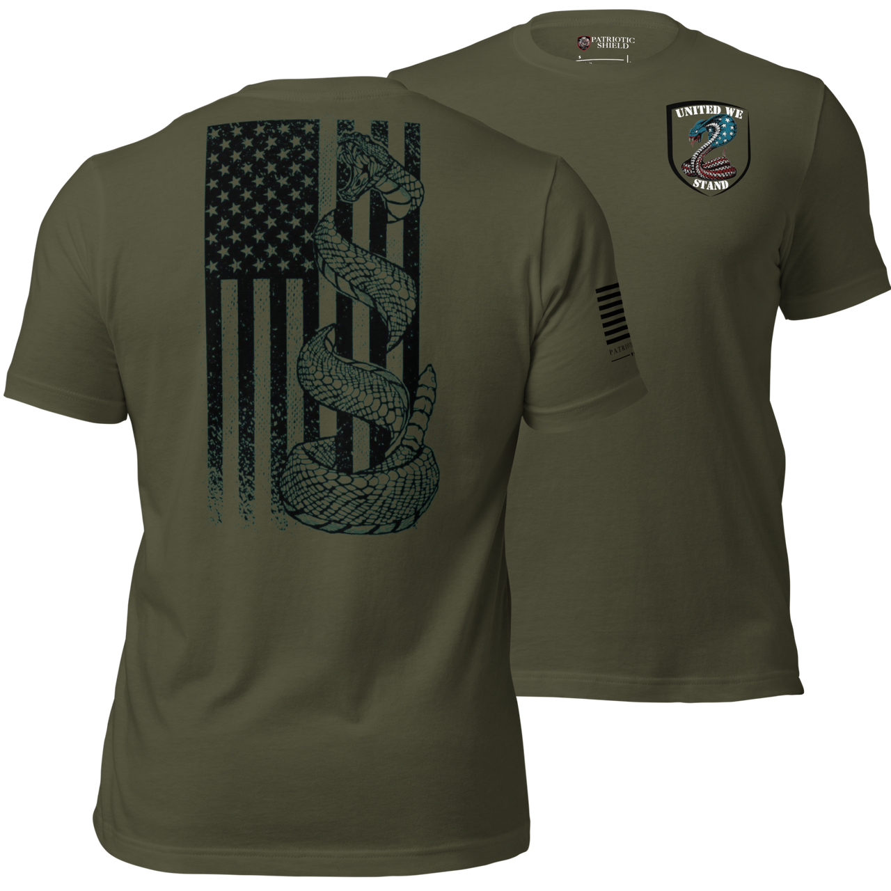 Faith Family Freedom American T-Shirt USA. military green