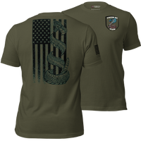 Faith Family Freedom American T-Shirt USA. military green