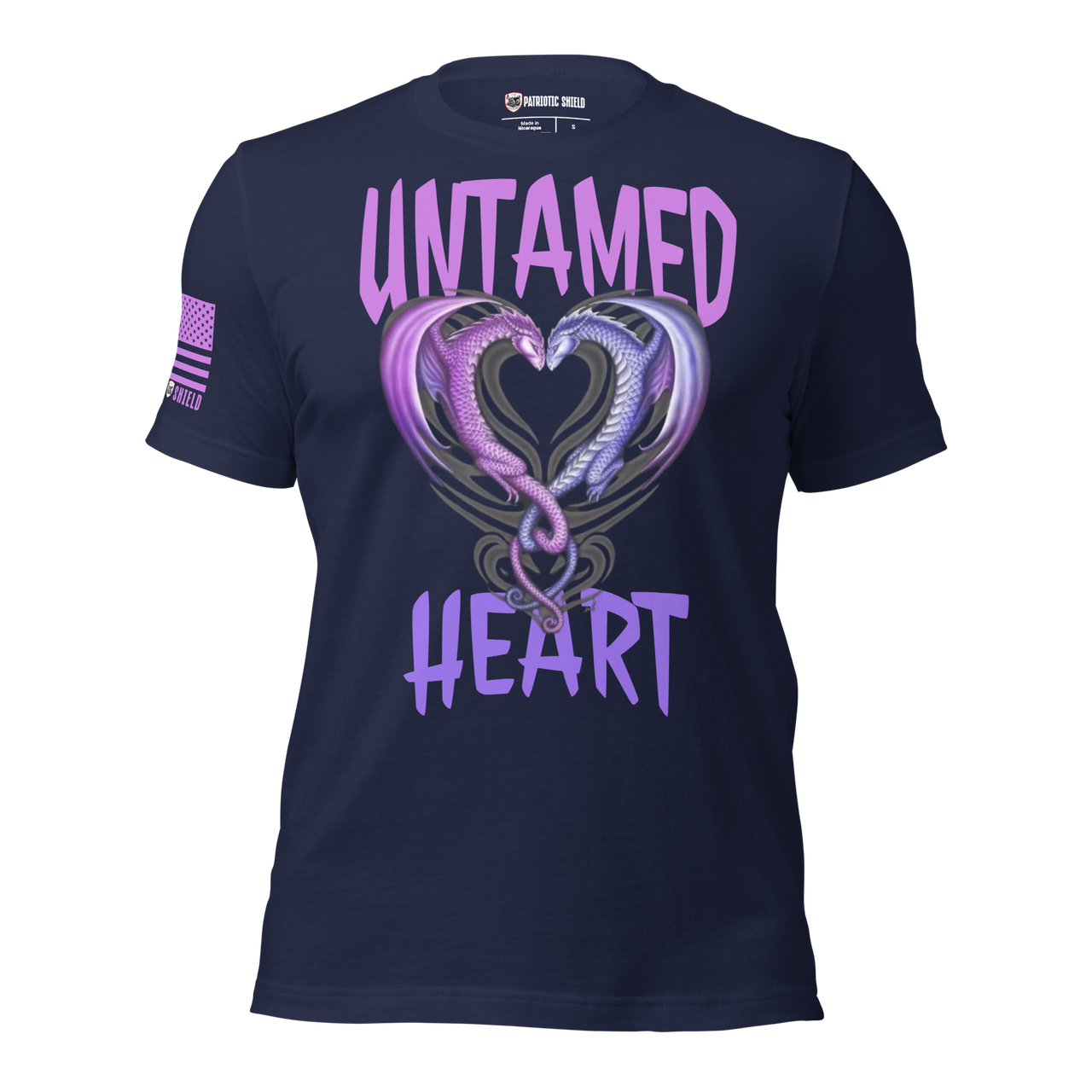 Dragon Heart T-Shirt Patriotic Apparel for Women. navy