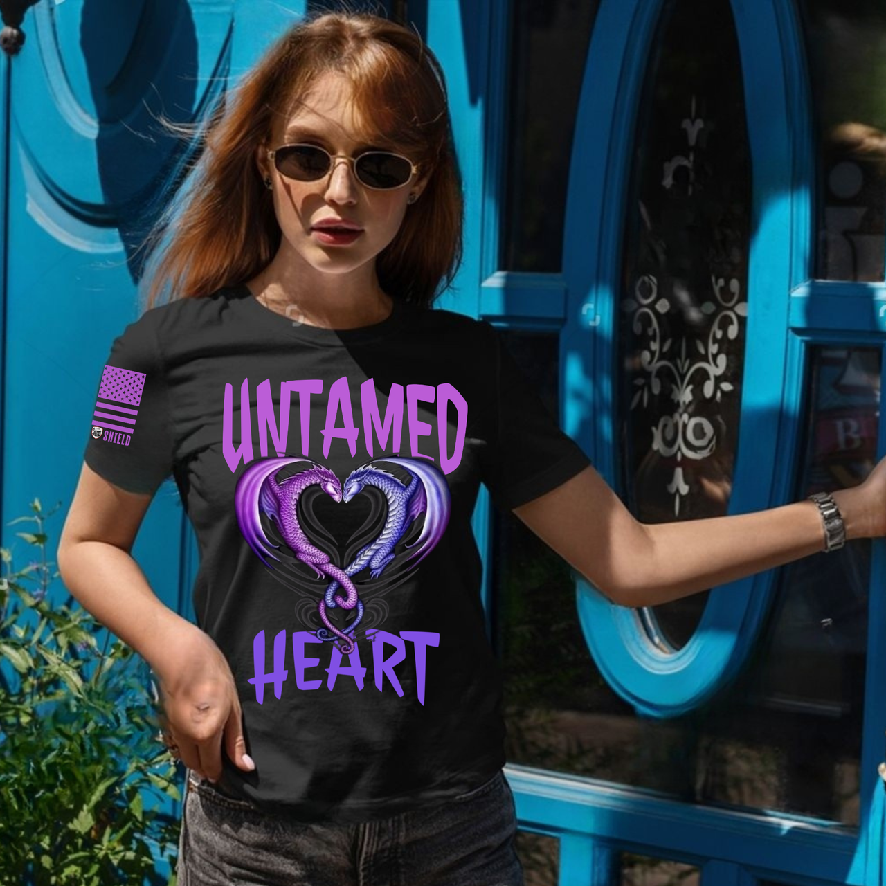 Untamed Heart Women’s T-Shirt with Dragon Heart Design