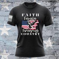 Thumbnail for Faith, Family, Firearms, and Country T-Shirt