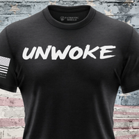 Unwoke T-shirt bold front design for patriots