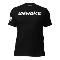 Bold conservative shirt pushing back on woke culture. black