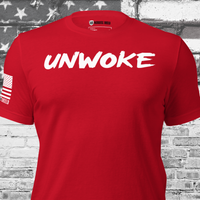Unwoke T-shirt bold front design for patriots