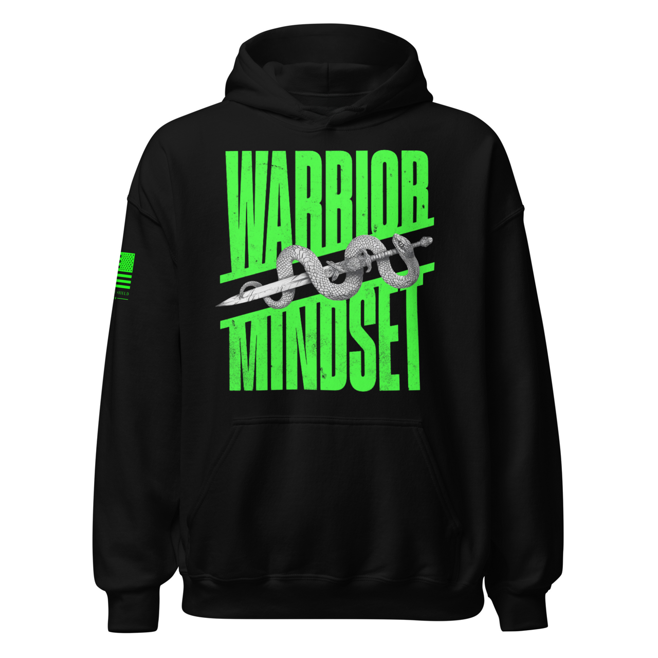 Gritty Patriotic Hoodie for Men and Women USA. black