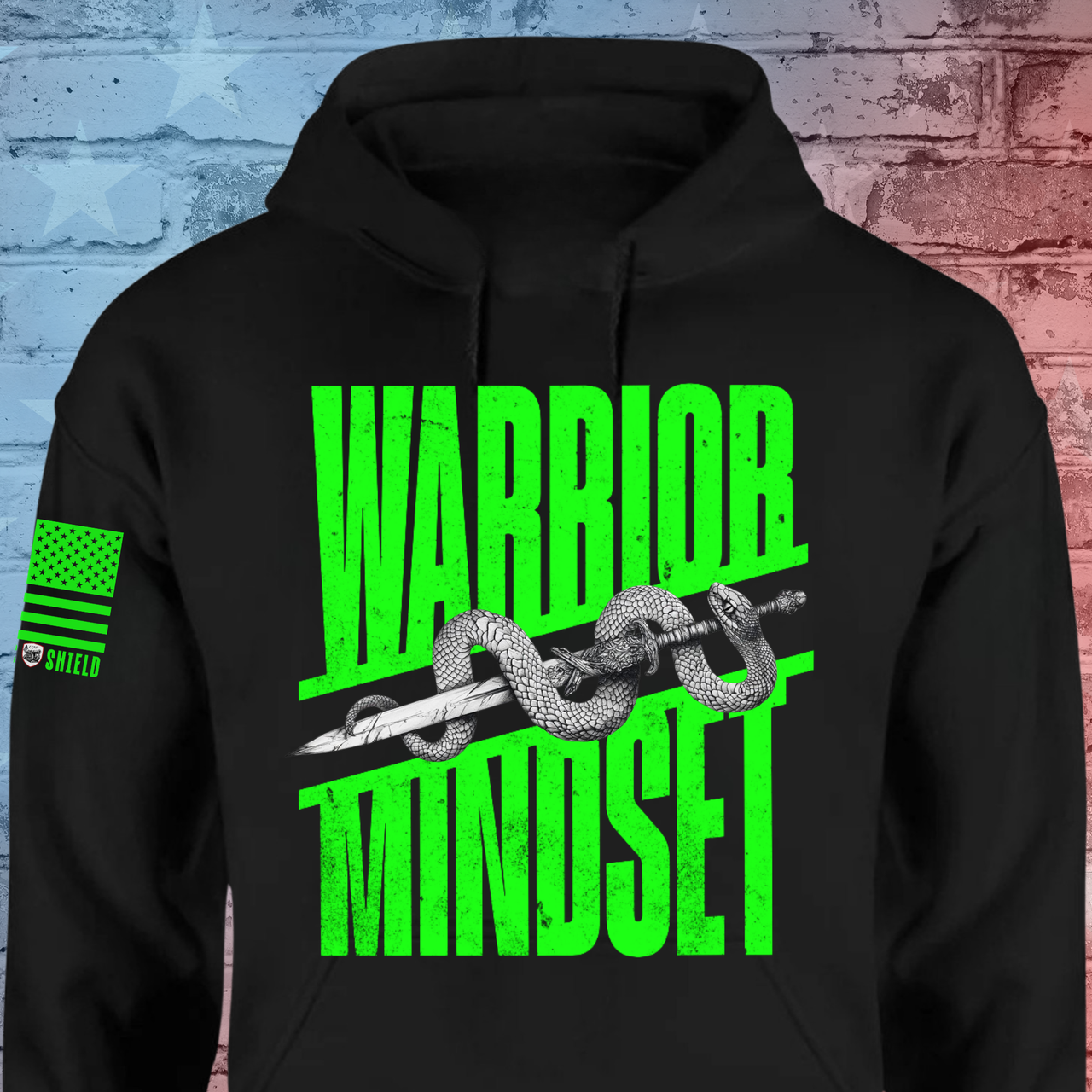 Unyielding Warrior Hoodie Patriotic American Apparel