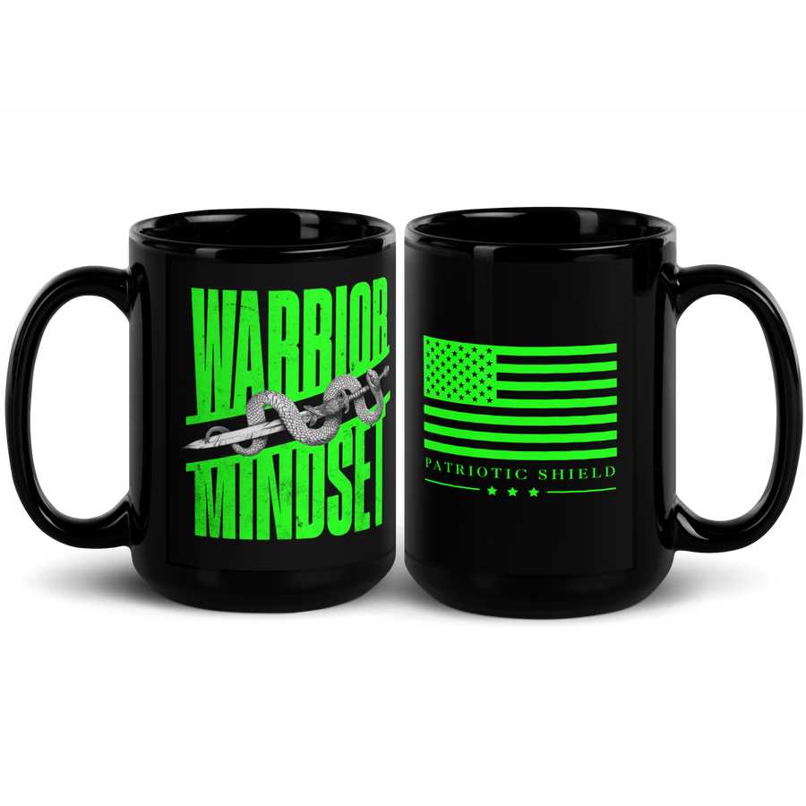 Veteran and military coffee cup unyielding warrior mindset. 15 oz