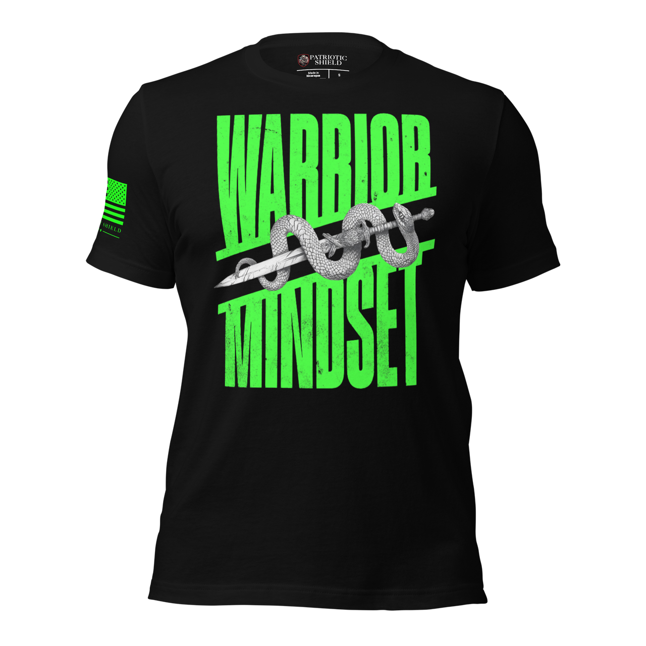 Veteran Family Owned Warrior Mindset Shirt. black