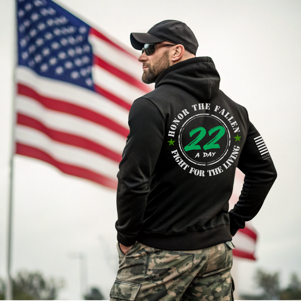 Military PTSD Awareness Hoodie for Veterans and Patriots