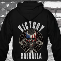 Victory or Valhalla Hoodie Patriotic Warrior Apparel