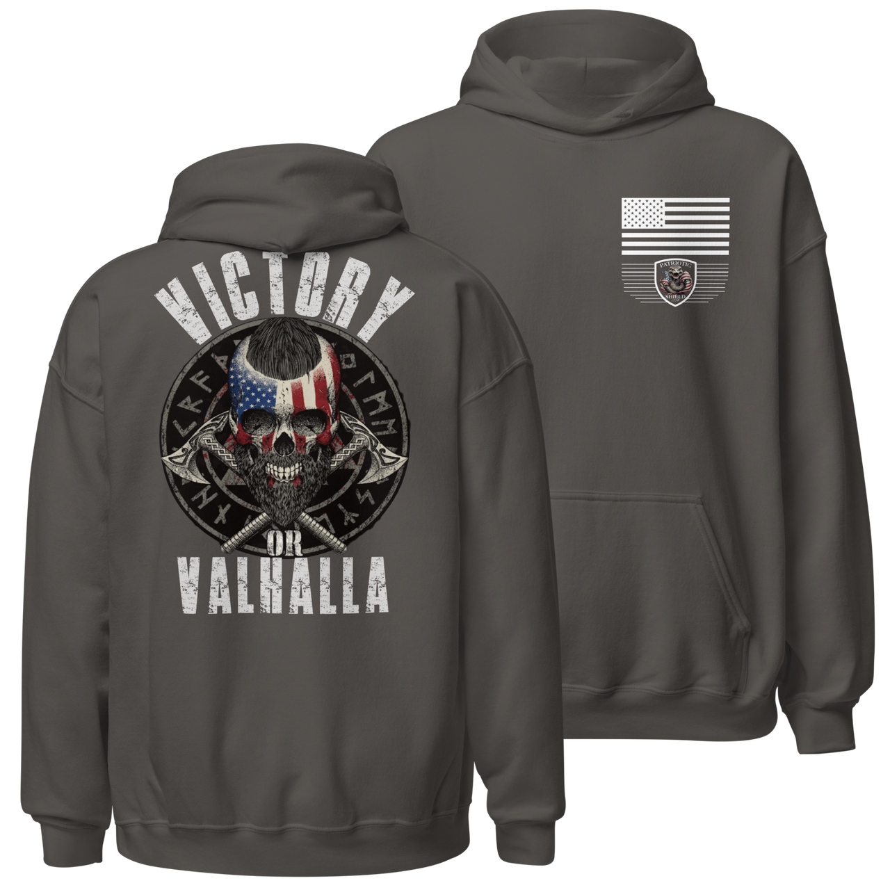 Warrior Mindset Patriotic Hoodie American Pride. charcoal