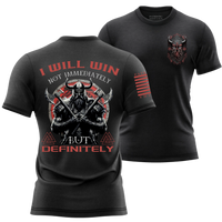 Thumbnail for Victory Will Be Mine T-Shirt - Durable and comfortable warrior gear for fighters who know winning is the only thing that matters. Black