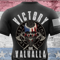Thumbnail for Patriotic Viking warrior t-shirt Victory or Valhalla