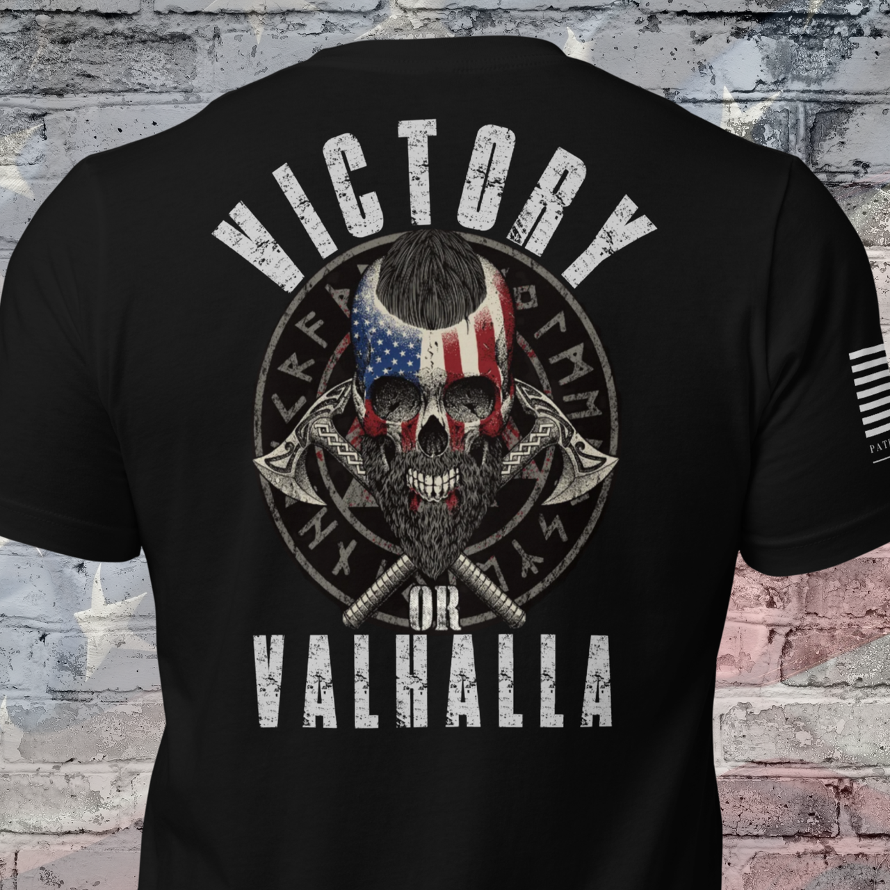 Patriotic Viking warrior t-shirt Victory or Valhalla