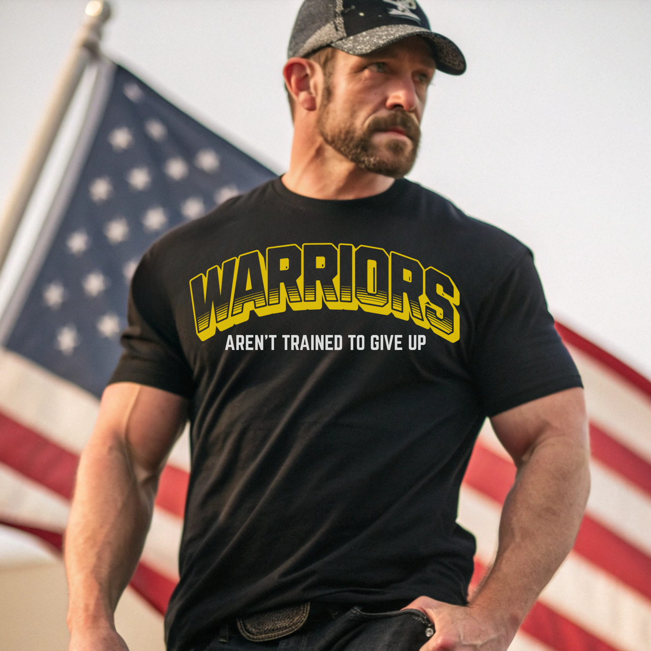 Veteran-family owned warrior mindset motivational shirt
